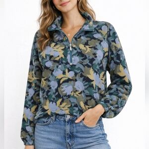 Eddie Bauer Women's Half Zip Camouflage Sweater